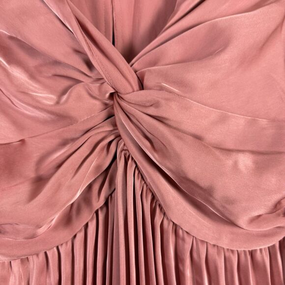 NWT Petal and Pup Noelle Twist Front Pleated Midi Dress In Blush Pink Womens XS - Picture 7 of 16